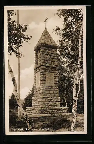 AK Sommerau i. Bayr. Wald, Kriegerdenkmal im Grünen