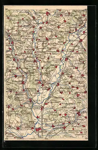 AK Staffelstein, Landkarte Staffelstein und Umgebung, Wona-Karte