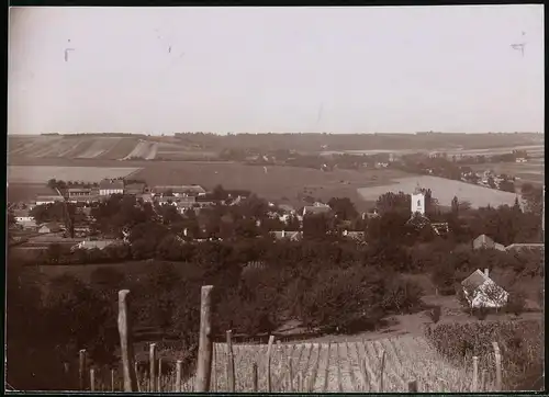 Fotografie Brück & Sohn Meissen, Ansicht Baltavar, Ortsansicht mit Kirche von den Weinbergen