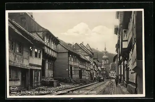 AK Stolberg im Harz, Alte Häuser in der Strasse Rittergassse