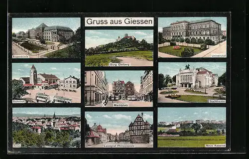 AK Giessen, Burg Gleiberg, Universität, Bahnhof