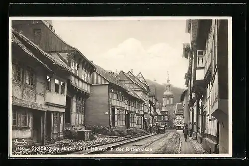 AK Stolberg im Harz, Alte Häuser in der Rittergasse
