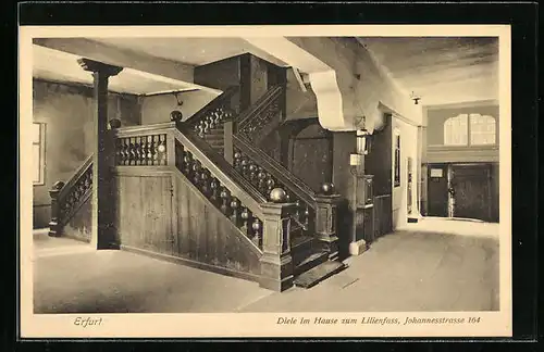 AK Erfurt, Haus zum Lilienfass, Johannesstrasse 164, Diele, Innenansicht