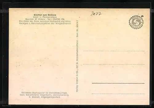 AK Wingst-Dobrok, Gasthof zum Balksee