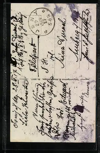 Künstler-AK Isny i. A., Marienkirche und Zwinghof