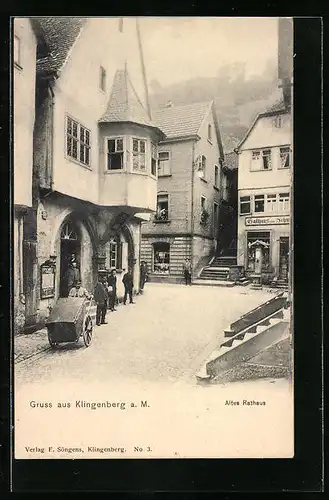 AK Klingenberg a. M., Altes Rathaus mit Gasthaus und Post