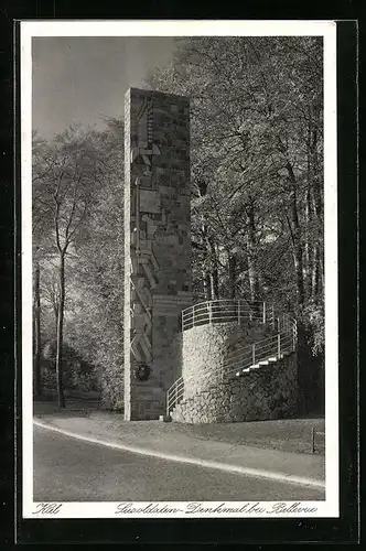 AK Kiel, Seesoldaten-Denkmal bei Bellevue