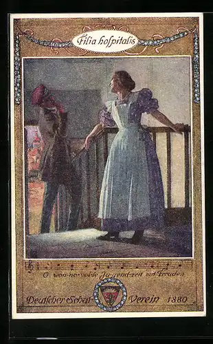 Künstler-AK Karl Friedrich Gsur: Deutscher Schulverein Nr. 92: O wonnevolle Jugendzeit mit Freuden, Lied