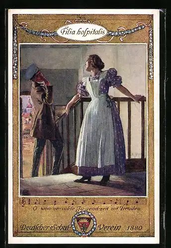 Künstler-AK Karl Friedrich Gsur: Deutscher Schulverein Nr. 92: O wonnevolle Jugendzeit mit Freuden