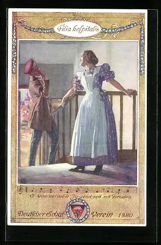 Künstler-AK Karl Friedrich Gsur: Deutscher Schulverein Nr. 92: O wonnevolle Jugendzeit mit Freuden