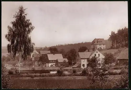 Fotografie Brück & Sohn Meissen, Ansicht Hetzdorf b. Freiberg, Partie an der Sumpfmühle mit Wohnhäusern