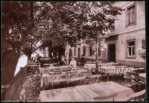 Fotografie Brück & Sohn Meissen, Ansicht Diesbar / Elbe, Partie im Gasthof zum Ross