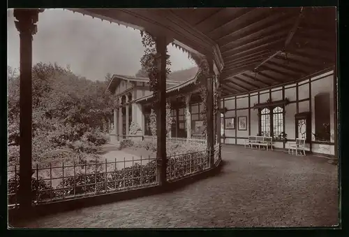 Fotografie Brück & Sohn Meissen, Ansicht Bad Elster, Partie in den Kolonaden der Wandelhalle