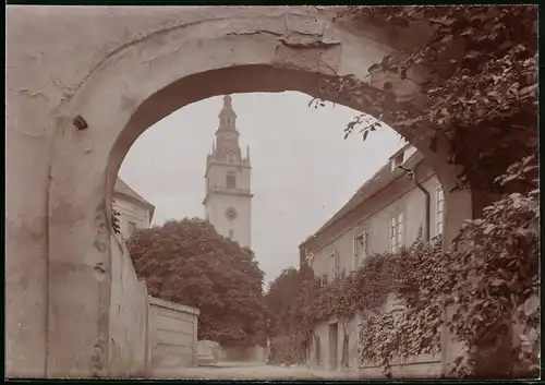 Fotografie Brück & Sohn Meissen, Ansicht Leitmeritz, Blick durchs Portal auf den Dom