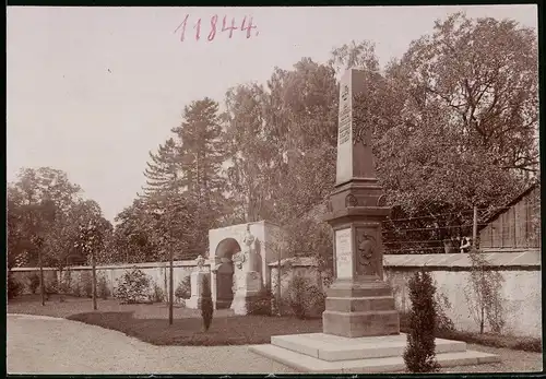 Fotografie Brück & Sohn Meissen, Ansicht Olbernhau, Partie am Kriegerdenkmal