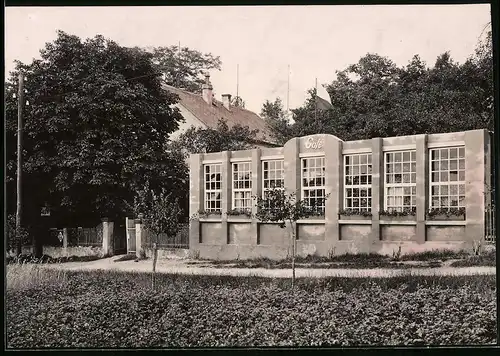 Fotografie Brück & Sohn Meissen, Ansicht Diesbar-Nieschütz, Partie am Cafe Grundmann