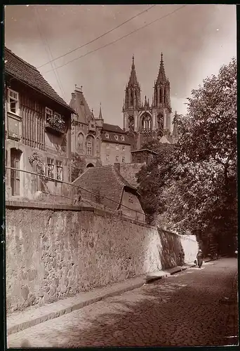 Fotografie Brück & Sohn Meissen, Ansicht Meissen i. Sa., Partie am Hohlweg mit Blick zurm Dom