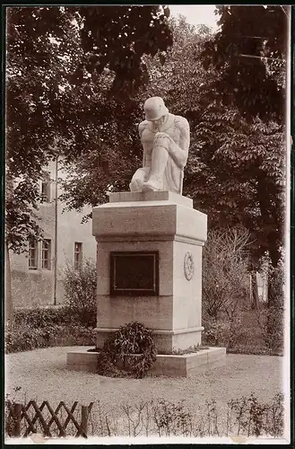 Fotografie Brück & Sohn Meissen, Ansicht Marienberg i. Sa., Denkmal für die im 1. Weltkrieg gefallenen Offiziersschüler