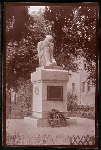 Fotografie Brück & Sohn Meissen, Ansicht Marienberg i. Sa., Denkmal für die im 1. Weltkrieg gefallenen Offiziersschüler
