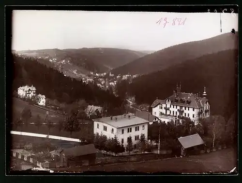 Fotografie Brück & Sohn Meissen, Ansicht Bärenfels, Blick vom Hotel Kaiserhof in Bärenfels auf Kipsdorf
