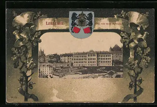 AK Lausanne, Cité vue de la Solitude, Wappen