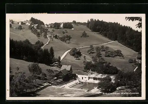 AK Walzenhausen, Schwimmbad aus der Vogelschau