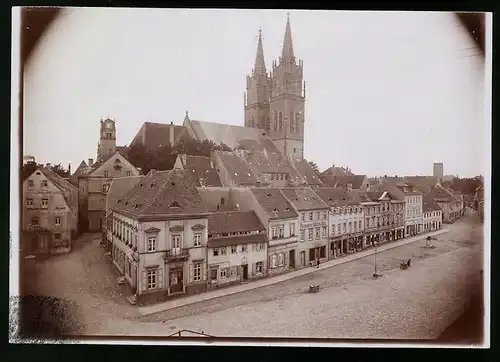 Fotografie Brück & Sohn Meissen, Ansicht Oschatz, Altmarkt mit Geschäften E. Grosse, O. Böhmert, E. Böhme