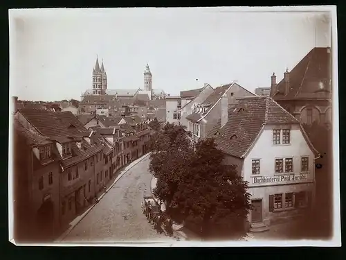 Fotografie Brück & Sohn Meissen, Ansicht Naumburg / Saale, Blick in die Kanalstrasse mit Buchbinderei Paul Jacobi