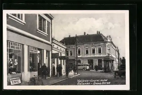 AK Valjevo, Grand Hotel mit Strasse