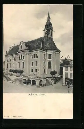 AK Schwyz, Kirche mit Strasse