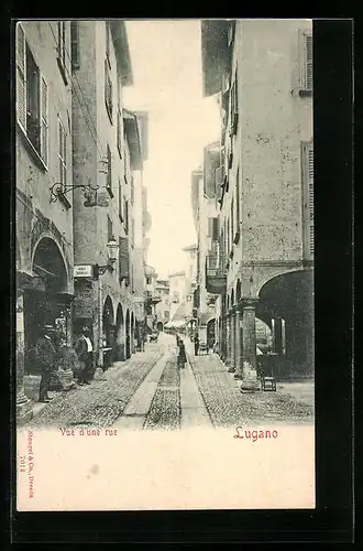 AK Lugano, Vue d`une rue