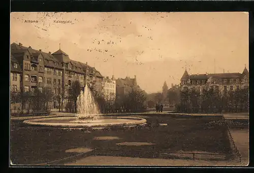 AK Hamburg-Altona, Springbrunnen auf dem Kaiserplatz