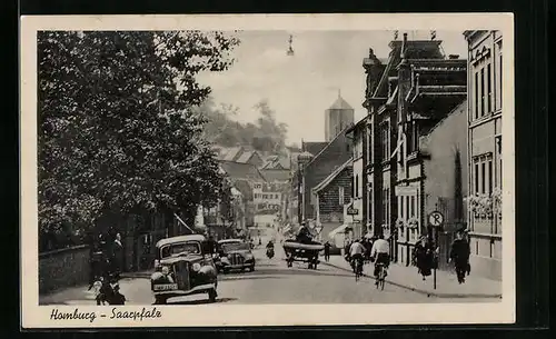 AK Homburg /Saarpfalz, Strassenpartie mit Autos