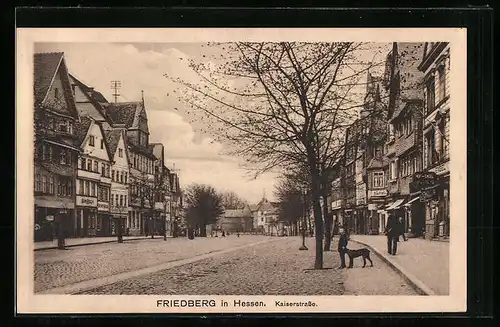 AK Friedberg in Hessen, Passanten auf der Kaiserstrasse