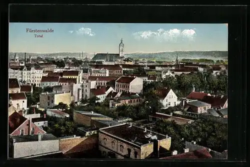 AK Fürstenwalde, Totalansicht aus der Vogelschau