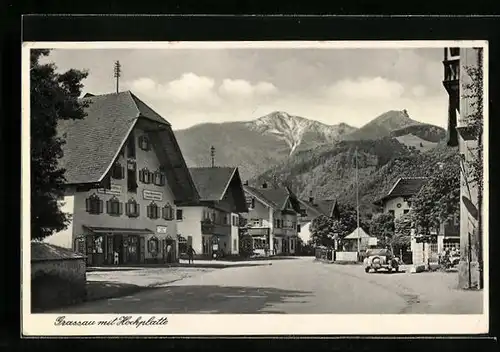 AK Grassau, Motiv aus dem Ort mit Hochplatte