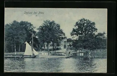 AK Plau, Gasthof Seelust, Segelboot