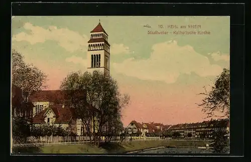 AK Kehl a. Rhein, Stadtweier, Katholische Kirche