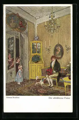 Künstler-AK Helmut Skarbina: Der schüchterne Freier