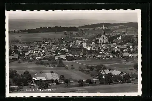 AK Chàtel-St.-Denis, Panorama vom Flugzeug aus