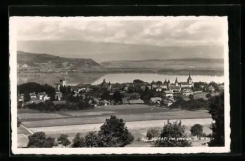 AK Morat, Vue generale, Lac et Vully