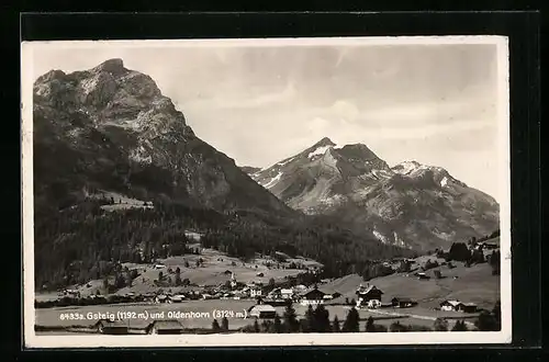 AK Gsteig, Motiv des Ortes mit dem Oldenhorn