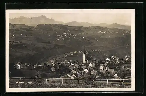 AK Rehetobel, Ansicht der Stadt mit Kirchturm