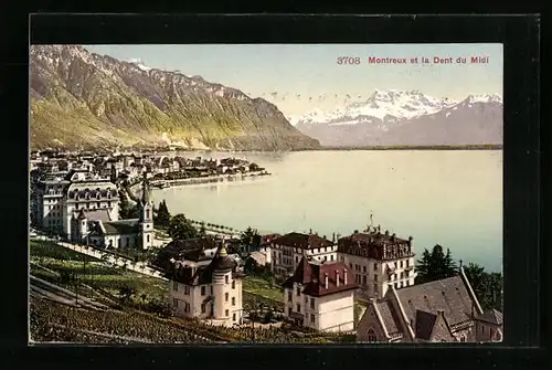 AK Montreux, Vue generale et Dent du Midi