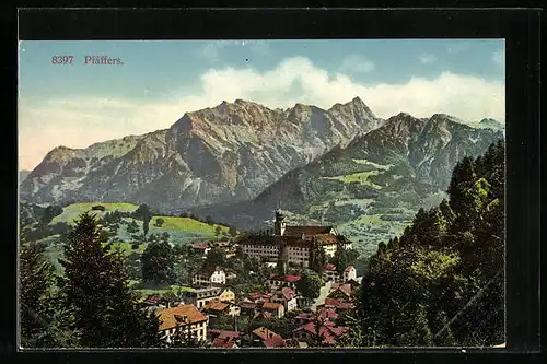 AK Pfäffers, Fliegeraufnahme der Ortschaft