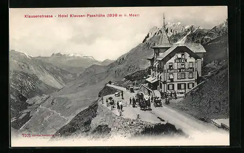 AK Klausen-Passhöhe, Hotel Klausen-Passhöhe an der Klausenstrasse