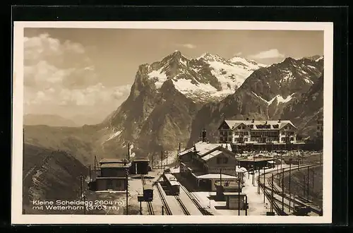 AK Kleine Scheidegg, Ortsansicht mit Wetterhorn