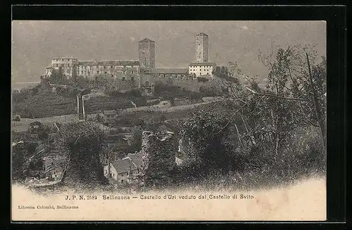 AK Bellinzona, Castello d`Uri veduto dal Castello di Svito