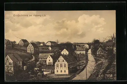 AK Grossschirma b. Freiberg i. S., Teilansicht aus der Vogelschau