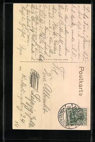 AK Bitterfeld, Partie am Markt mit Kirche